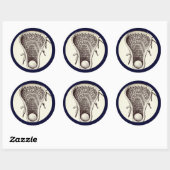 Sticker rond classique bleu marine (Feuille)