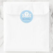 Sticker rond classique bleu première communion (Sac)