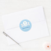 Sticker rond classique bleu première communion (Enveloppe)