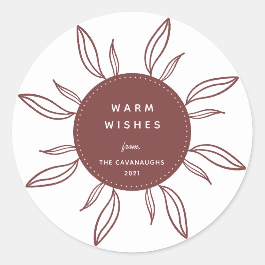 Sticker rond classique Bohême Wreath Holiday (Devant)