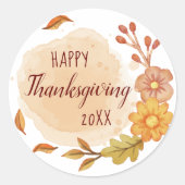 Sticker rond classique bon thanksgiving automne (Devant)