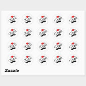 Sticker rond classique, brillant, petit, 1½ pouce (Feuille)