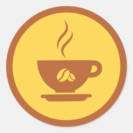 Sticker rond classique café (Devant)
