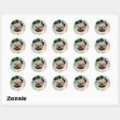 Sticker rond classique Carlin de la Saint Patrick (Feuille)