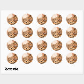 Sticker rond classique chat mignon, brillant (Feuille)