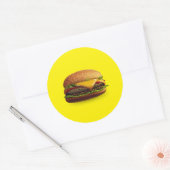 Sticker rond classique Cheeseburger (Enveloppe)