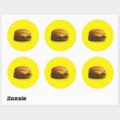 Sticker rond classique Cheeseburger (Feuille)
