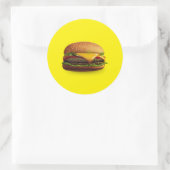 Sticker rond classique Cheeseburger (Sac)