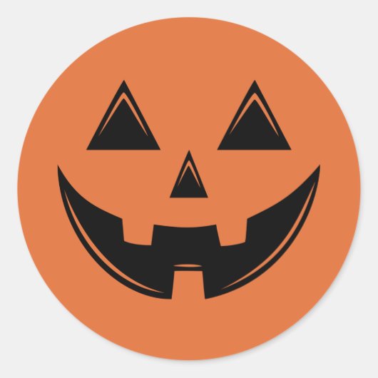 Sticker rond classique Citrouille d'Halloween Cute (Devant)