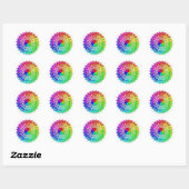 Sticker rond classique Color Wheel™ (Feuille)