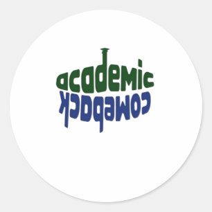 Sticker Rond Classique Comeback universitaire
