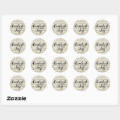 Sticker rond classique confort et joie (Feuille)