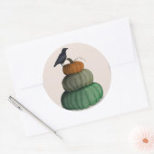 Sticker rond classique corbeau d'Halloween (Enveloppe)