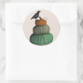 Sticker rond classique corbeau d'Halloween (Sac)