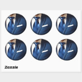 Sticker rond classique Cravate bleue (Feuille)