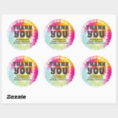 Sticker rond classique cravate-teint (Feuille)