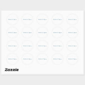 Sticker Rond Classique Créatif tendance Bleu Océan Blanc (Feuille)