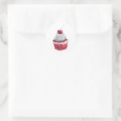 Sticker rond classique Cupcake (Sac)