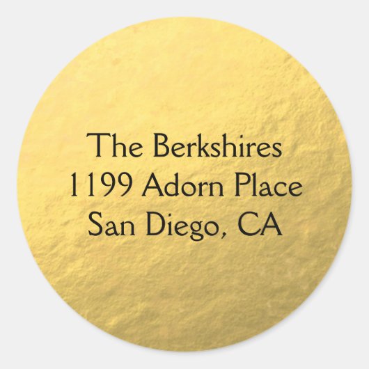 Sticker rond classique customisé Gold Foil Look (Devant)