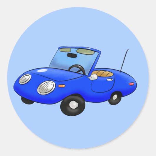 Sticker rond Classique Cute Little Convertible (Devant)