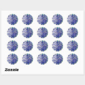 Sticker rond classique Dahlia bleu rare (Feuille)