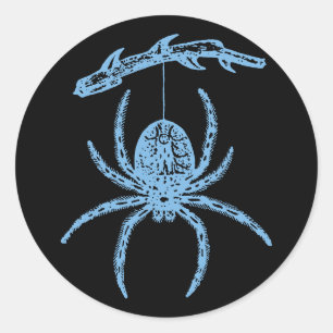 Sticker rond classique Dainty Blue Spider
