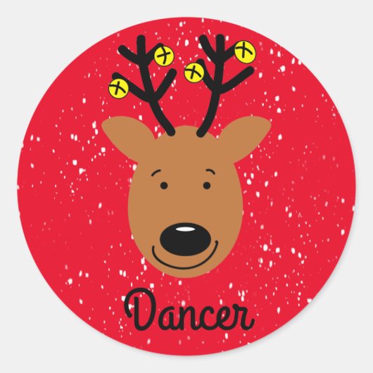 Sticker rond classique Dancer Reindeer (Devant)