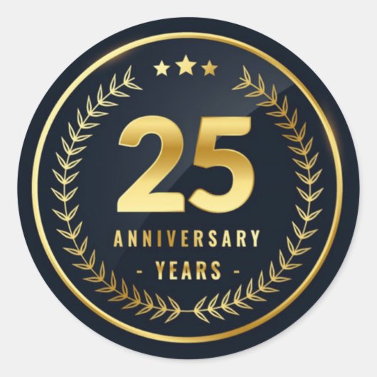 Sticker rond classique de 25 ans (Devant)