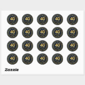 Sticker rond classique de 40 ans (Feuille)