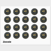 Sticker rond classique de 45 ans (Feuille)
