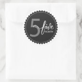 Sticker rond classique de 5 mois (Sac)
