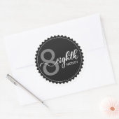 Sticker rond classique de 8 mois (Enveloppe)