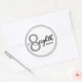 Sticker rond classique de 8 mois (Enveloppe)