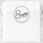 Sticker rond classique de 8 mois (Sac)