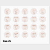 Sticker rond classique de Baby shower rose pâle (Feuille)