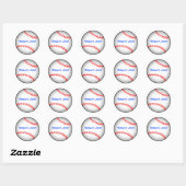 Sticker rond classique de baseball (Feuille)