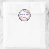 Sticker rond classique de baseball (Sac)