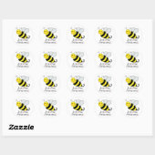 Sticker rond classique de Bee Bee (Feuille)