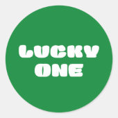 Sticker rond classique de bonne chance (Devant)