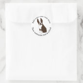 Sticker rond classique de Boston Terrier (Sac)