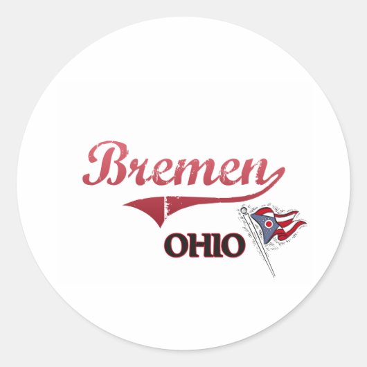 Sticker Rond Classique de Brême Ohio (Devant)