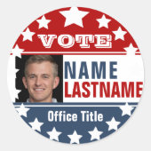 Sticker rond classique de campagne électorale (Devant)
