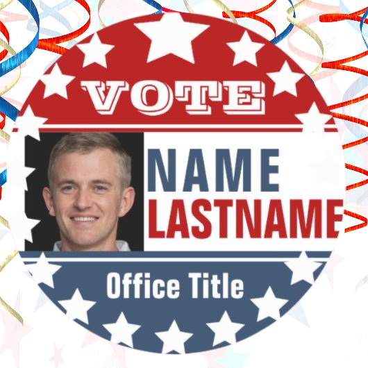 Sticker rond classique de campagne électorale