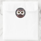 Sticker rond classique de Felt Owl (Sac)