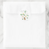 sticker rond classique de fleur de magnolia blanch (Sac)