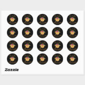 Sticker rond classique de graduation florale noire (Feuille)