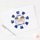 Sticker rond classique de jour des infirmières, br (Enveloppe)