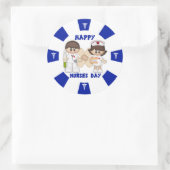 Sticker rond classique de jour des infirmières, br (Sac)