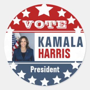 Sticker rond classique de la campagne Kamala Harri