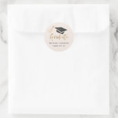 Sticker Rond Classique de la casquette de graduation moderne et (Sac)